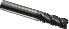 ProMax - 3/8" Diam, 7/8" LOC, 4 Flute Solid Carbide Roughing & Finishing Square End Mill - AlTiN Finish, 2-1/2" OAL, 3/8" Shank Diam, Weldon Shank, 40° Helix, Centercutting, Regular Length - Eagle Tool & Supply