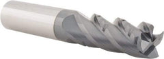 ProMax - 1/2" Diam, 1-1/4" LOC, 4 Flute Solid Carbide Roughing & Finishing Square End Mill - AlTiN Finish, 3" OAL, 1/2" Shank Diam, Weldon Shank, 40° Helix, Centercutting, Regular Length - Eagle Tool & Supply