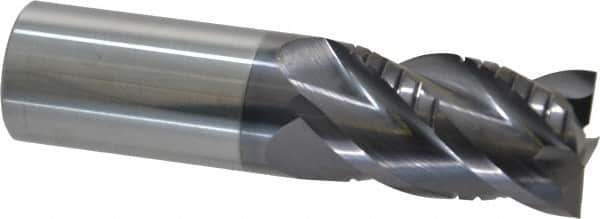 ProMax - 1" Diam, 1-3/4" LOC, 4 Flute Solid Carbide Roughing & Finishing Square End Mill - AlTiN Finish, 4" OAL, 1" Shank Diam, Weldon Shank, 40° Helix, Centercutting, Regular Length - Eagle Tool & Supply