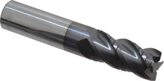 ProMax - 3/4" Diam, 1-5/8" LOC, 4 Flute Solid Carbide Roughing & Finishing Corner Radius End Mill - AlTiN Finish, 4" OAL, 3/4" Shank Diam, Weldon Shank, 40° Helix, Centercutting, Regular Length - Eagle Tool & Supply
