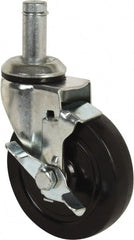 Value Collection - 5" Diam x 1-1/4" Wide x 6-15/32" OAH Stem Mount Swivel Caster with Brake - Eagle Tool & Supply