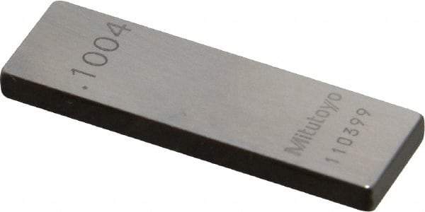 Mitutoyo - 0.1004" Rectangular Steel Gage Block - Accuracy Grade 0, Includes Certificate of Inspection - Eagle Tool & Supply