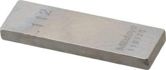 Mitutoyo - 0.112" Rectangular Steel Gage Block - Accuracy Grade 0, Includes Certificate of Inspection - Eagle Tool & Supply