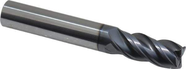 SGS - 3/8", 4 Flute, Single End, Solid Carbide, 0.03" Corner Radius End Mill - 2-1/2" OAL, Right Hand Flute, 7/8" LOC, Right Hand Cut - Eagle Tool & Supply