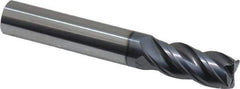 SGS - 3/8", 4 Flute, Single End, Solid Carbide, 0.03" Corner Radius End Mill - 2-1/2" OAL, Right Hand Flute, 7/8" LOC, Right Hand Cut - Eagle Tool & Supply
