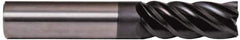 Accupro - 1", 2" LOC, 1" Shank Diam, 4" OAL, 5 Flute, Solid Carbide Square End Mill - Single End, nACRo Finish, Spiral Flute, Variable° Helix, Centercutting, Right Hand Cut, Right Hand Flute - Eagle Tool & Supply