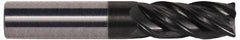 Accupro - 1", 4 Flute, Single End, Solid Carbide, Corner Chamfer End Mill - 4" OAL, Right Hand Flute, 2" LOC, Right Hand Cut - Eagle Tool & Supply