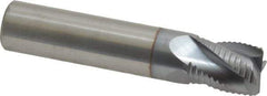 Accupro - 1/2" Diam, Fine Pitch, 5/8" LOC, 4 Flute Solid Carbide Roughing Square End Mill - TiCN Finish, 2-1/2" OAL, 1/2" Shank Diam, Single End, Centercutting, 30° Helix - Eagle Tool & Supply