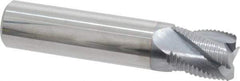 Accupro - 5/8" Diam, Fine Pitch, 3/4" LOC, 4 Flute Solid Carbide Roughing Square End Mill - TiCN Finish, 3" OAL, 5/8" Shank Diam, Single End, Centercutting, 30° Helix - Eagle Tool & Supply