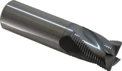 Accupro - 3/4" Diam, Fine Pitch, 1" LOC, 4 Flute Solid Carbide Roughing Square End Mill - TiCN Finish, 3" OAL, 3/4" Shank Diam, Single End, Centercutting, 30° Helix - Eagle Tool & Supply
