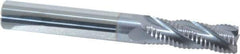 Accupro - 3/8" Diam, Fine Pitch, 1-1/8" LOC, 4 Flute Solid Carbide Roughing Square End Mill - TiCN Finish, 3" OAL, 3/8" Shank Diam, Single End, Centercutting, 30° Helix - Eagle Tool & Supply