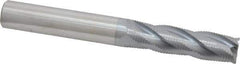 Accupro - 5/8" Diam, Fine Pitch, 2-1/4" LOC, 4 Flute Solid Carbide Roughing Square End Mill - TiCN Finish, 5" OAL, 5/8" Shank Diam, Single End, Centercutting, 30° Helix - Eagle Tool & Supply