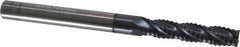 Accupro - 1/4" Diam, Fine Pitch, 1-1/8" LOC, 4 Flute Solid Carbide Roughing Square End Mill - AlTiN Finish, 3" OAL, 1/4" Shank Diam, Single End, Centercutting, 30° Helix - Eagle Tool & Supply