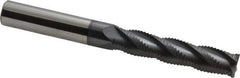 Accupro - 7/16" Diam, Fine Pitch, 2" LOC, 4 Flute Solid Carbide Roughing Square End Mill - AlTiN Finish, 4" OAL, 7/16" Shank Diam, Single End, Centercutting, 30° Helix - Eagle Tool & Supply