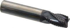 Accupro - 3/8" Diam, Fine Pitch, 1/2" LOC, 4 Flute Solid Carbide Roughing Square End Mill - AlTiN Finish, 2" OAL, 3/8" Shank Diam, Single End, Centercutting, 30° Helix - Eagle Tool & Supply
