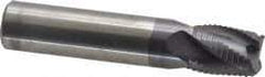 Accupro - 1/2" Diam, Fine Pitch, 5/8" LOC, 4 Flute Solid Carbide Roughing Square End Mill - AlTiN Finish, 2-1/2" OAL, 1/2" Shank Diam, Single End, Centercutting, 30° Helix - Eagle Tool & Supply