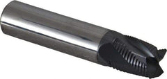 Accupro - 5/8" Diam, Fine Pitch, 3/4" LOC, 4 Flute Solid Carbide Roughing Square End Mill - AlTiN Finish, 3" OAL, 5/8" Shank Diam, Single End, Centercutting, 30° Helix - Eagle Tool & Supply