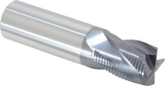 Accupro - 3/4" Diam, Fine Pitch, 1" LOC, 4 Flute Solid Carbide Roughing Square End Mill - AlTiN Finish, 3" OAL, 3/4" Shank Diam, Single End, Centercutting, 30° Helix - Eagle Tool & Supply