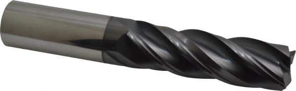 Accupro - 1", 4 Flute, Single End, Solid Carbide, Corner Chamfer End Mill - 6" OAL, Right Hand Flute, 3-1/4" LOC, Right Hand Cut - Eagle Tool & Supply