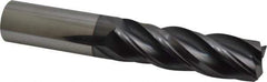 Accupro - 1", 4 Flute, Single End, Solid Carbide, Corner Chamfer End Mill - 6" OAL, Right Hand Flute, 3-1/4" LOC, Right Hand Cut - Eagle Tool & Supply
