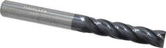 Accupro - 5/16", 4 Flute, Single End, Solid Carbide, Corner Chamfer End Mill - 3" OAL, Right Hand Flute, 1-3/8" LOC, Right Hand Cut - Eagle Tool & Supply