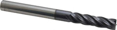Accupro - 3/8", 4 Flute, Single End, Solid Carbide, Corner Chamfer End Mill - 4" OAL, Right Hand Flute, 1-1/2" LOC, Right Hand Cut - Eagle Tool & Supply