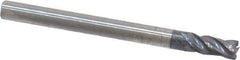 Accupro - 1/8", 4 Flute, Single End, Solid Carbide, Corner Chamfer End Mill - 1-1/2" OAL, Right Hand Flute, 1/4" LOC, Right Hand Cut - Eagle Tool & Supply