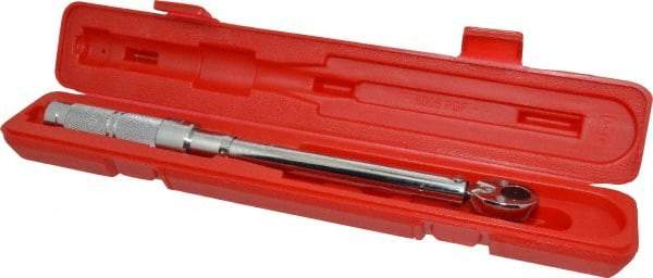 Proto - 3/8" Drive Micrometer Type Ratchet Head Torque Wrench - 16 N/m to 80 N/m Torque, 15-1/2" OAL, Ratchet Head - Eagle Tool & Supply