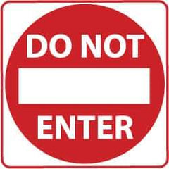 NMC - "Do Not Enter", 30" Wide x 30" High, Aluminum Traffic Control Signs - 0.08" Thick, Red on White, Engineer Grade Reflectivity, Square, Post Mount - Eagle Tool & Supply