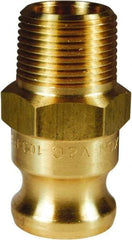 Dixon Valve & Coupling - 3/4" Brass Cam & Groove Suction & Discharge Hose Male Adapter Male NPT Thread - Part F, 3/4" Thread, 250 Max psi - Eagle Tool & Supply