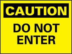 NMC - "Caution - Do Not Enter", 10" Long x 14" Wide, Rigid Plastic Safety Sign - Rectangle, 0.05" Thick, Use for Security & Admittance - Eagle Tool & Supply