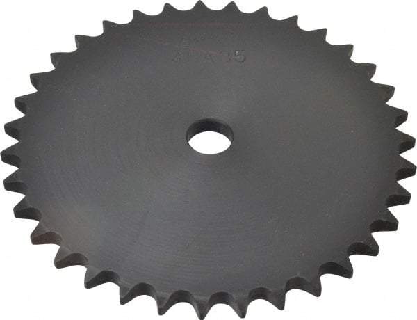 Browning - 35 Teeth, 1/2" Chain Pitch, Chain Size 40, "A" Plate Roller Chain Sprocket - 5/8" Bore Diam, 5-37/64" Pitch Diam, 5.86" Outside Diam - Eagle Tool & Supply