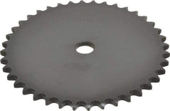 Browning - 40 Teeth, 1/2" Chain Pitch, Chain Size 40, "A" Plate Roller Chain Sprocket - 5/8" Bore Diam, 6.373" Pitch Diam, 6.65" Outside Diam - Eagle Tool & Supply