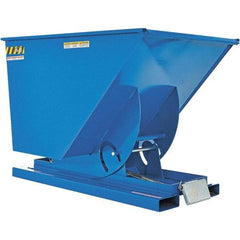 Vestil - 2,000 Lb Load Capacity, 1 Cu Yd, Steel Self-Dumping Hopper - 41-11/16" Wide x 61-1/8" Long x 42-11/16" High, Blue - Eagle Tool & Supply