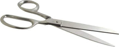 Heritage Cutlery - 4-1/4" LOC, 9" OAL Stainless Steel Standard Shears - Right Hand, Stainless Steel Straight Handle, For Poultry Processing - Eagle Tool & Supply