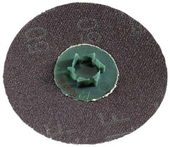 3M - 1-1/2" Disc Diam, 50 Grit, Ceramic Quick Change Disc - Type P Attaching System, Coated, Orange, Coarse Grade, 30,000 RPM, 777F Series - Eagle Tool & Supply