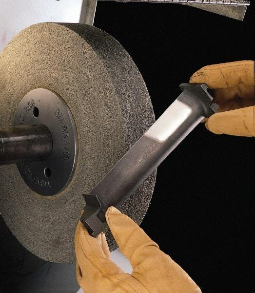 3M - 12" Diam, 2" Face Width, 5" Center Hole, Medium Grade, Aluminum Oxide Deburring Wheel - Convolute, Soft Density 4 Grade, 3,000 RPM - Eagle Tool & Supply
