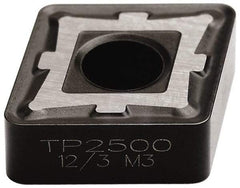 Seco - CNMG644 MR7 Grade TP40 Carbide Turning Insert - TiC/TiCN/TiN Finish, 80° Diamond, 3/4" Inscr Circle, 1/4" Thick, 1/16" Corner Radius - Eagle Tool & Supply