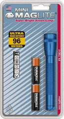 Mag-Lite - Krypton Bulb, 14 Lumens, Mini Flashlight - Blue Aluminum Body, 2 AA Alkaline Batteries Included - Eagle Tool & Supply