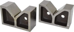 Value Collection - 3 to 3-17/32" Capacity, 90° Angle, Cast Iron V-Block - 7" Long x 3" Wide x 4-17/32" High, Sold as Matched Pair - Eagle Tool & Supply