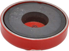 Value Collection - 10-24 Tap, 9 kg Average Pull Force, 1-3/4" Diam, 3/8" High, Ceramic Pot Magnet - Red, 0.34" Countersunk Hole - Eagle Tool & Supply