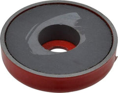 Value Collection - 10-24 Tap, 10 kg Average Pull Force, 2" Diam, 3/8" High, Ceramic Pot Magnet - Red, 0.34" Countersunk Hole - Eagle Tool & Supply