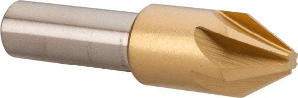 Melin Tool - 1/2" Head Diam, 3/8" Shank Diam, 6 Flute 60° Cobalt Countersink - Eagle Tool & Supply