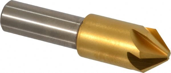 Melin Tool - 1/2" Head Diam, 3/8" Shank Diam, 6 Flute 82° Cobalt Countersink - Eagle Tool & Supply