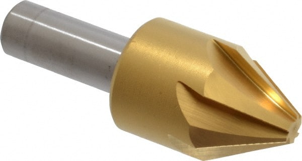 Melin Tool - 1" Head Diam, 1/2" Shank Diam, 6 Flute 60° Cobalt Countersink - Eagle Tool & Supply