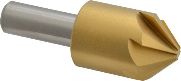Melin Tool - 1" Head Diam, 1/2" Shank Diam, 6 Flute 90° Cobalt Countersink - Eagle Tool & Supply