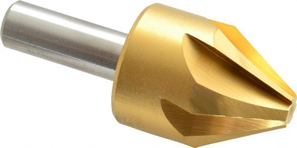 Melin Tool - 1-1/4" Head Diam, 1/2" Shank Diam, 6 Flute 60° Cobalt Countersink - Eagle Tool & Supply