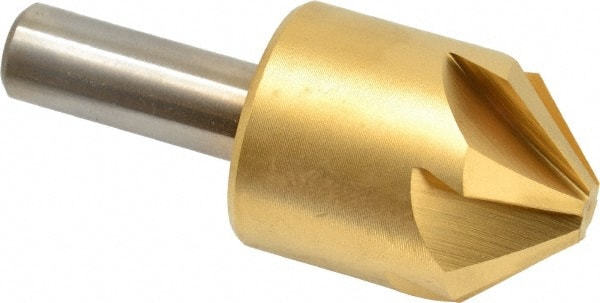 Melin Tool - 1-1/4" Head Diam, 1/2" Shank Diam, 6 Flute 90° Cobalt Countersink - Eagle Tool & Supply