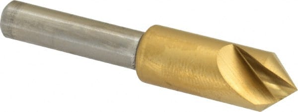 Melin Tool - 3/8" Head Diam, 1/4" Shank Diam, 1 Flute 82° Cobalt Countersink - Eagle Tool & Supply