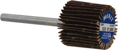 Merit Abrasives - 5/8" Diam x 5/8" Face Width, Extra Fine Aluminum Oxide Coated Mounted Flap Wheel - 1/8" Shank Mount, 320 Grit, Cloth Backing, 37,000 Max RPM - Eagle Tool & Supply